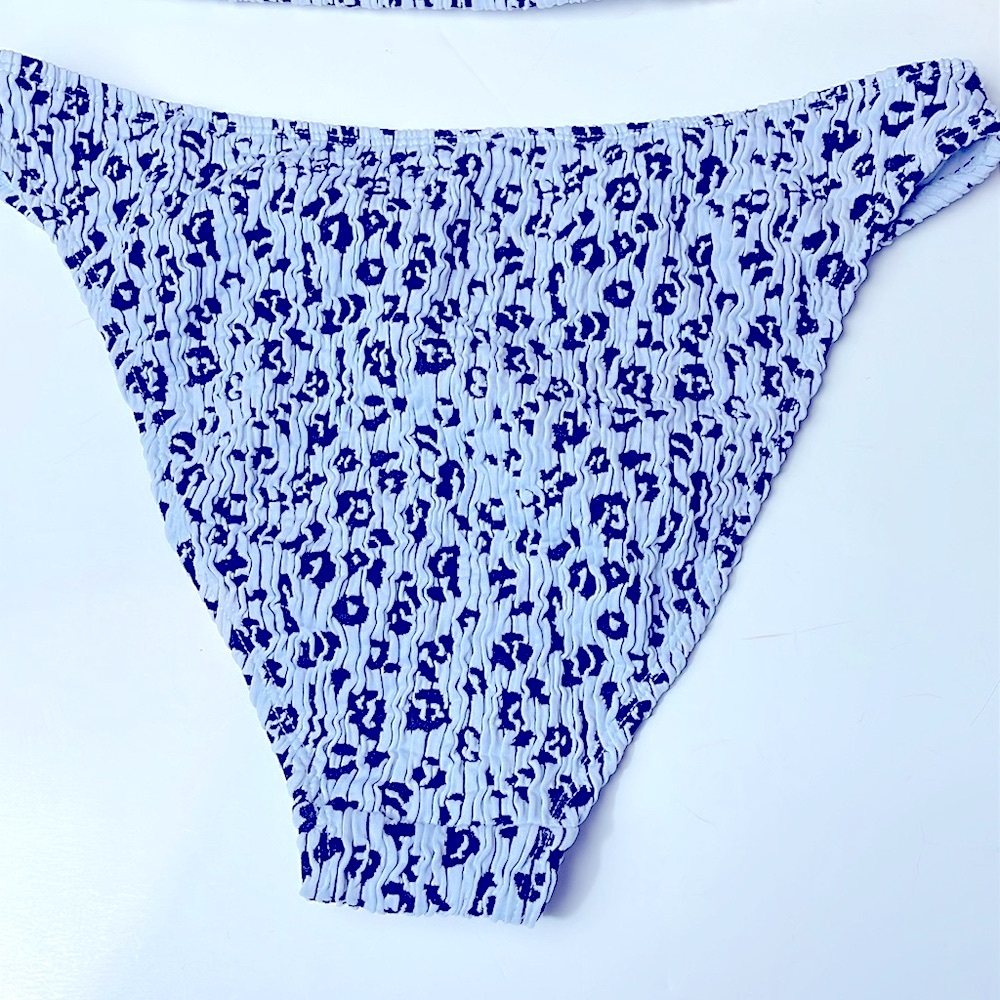 Good American Blue and White Textured Floral Bikini Set - Picture 3 of 5